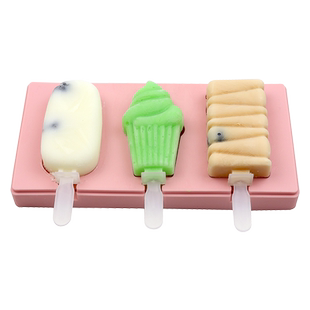 硅胶雪糕模具 2/3连创意冰糕爱心棒冰磨具卡通冰棒自制冰淇淋模具