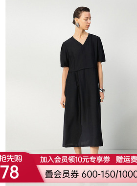 爱慕·CHUANG沐夏新品年女士含V领短袖外穿连衣裙CA841811