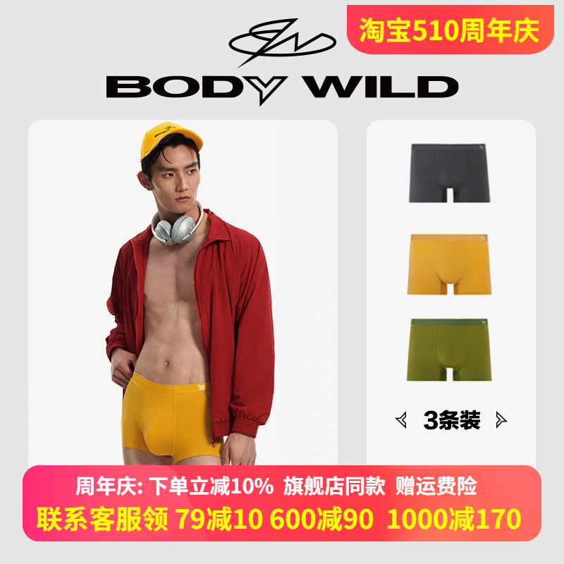 BODY WILD3条装秋冬新品柔软男士内裤男ZBN23IL1A