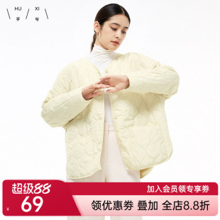 乎兮新品秋冬新款保暖圆领短款防风棉衣上衣女士棉服休闲外套夹