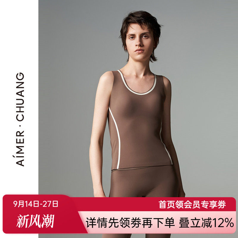 爱慕甄选·CHUANG保暖女士红品圆领带杯打底背心CA721031