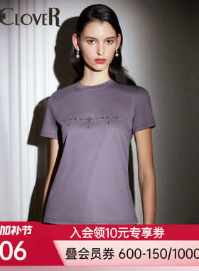 【新品】LACLOVER蕾丝轻时装兰卡文水钻T恤夏季家居服LC81UE1
