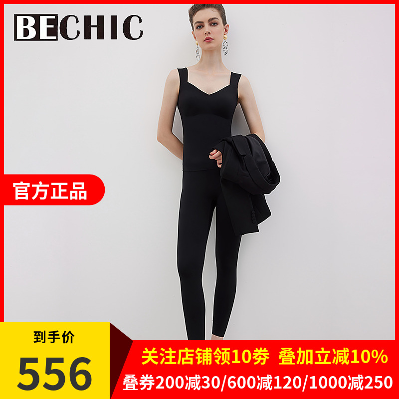 【新品】BECHIC0触感系列打底长裤简约高级外穿BC73BT1