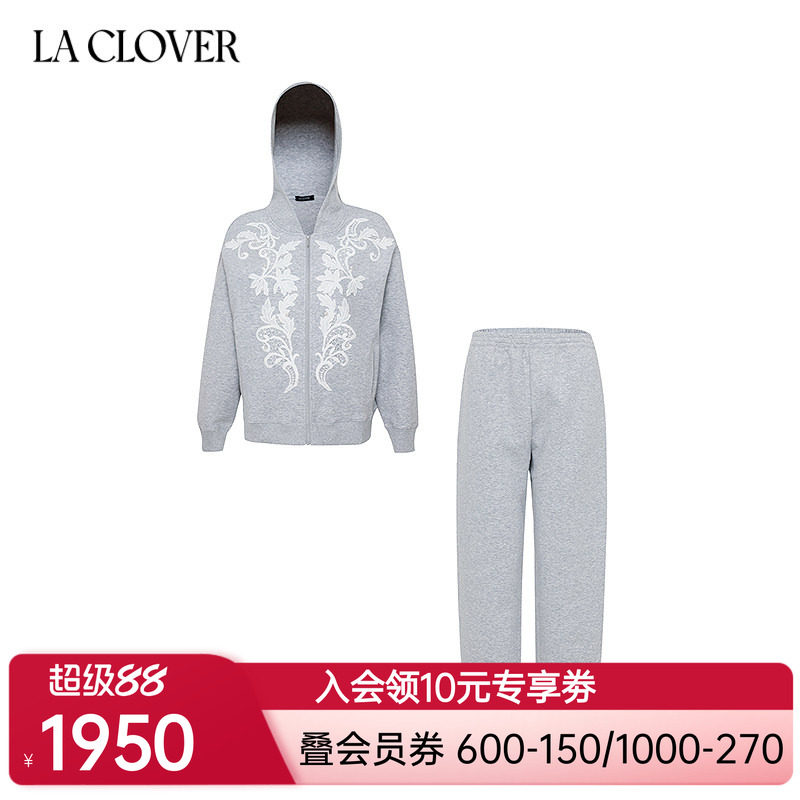 【新品秋】兰卡文(LA CLOVER)蕾丝拉链开衫套装遇见布拉格LC85AAH