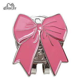 高尔夫帽夹粉色蝴蝶结马克带磁铁球位标Golf Mark果岭球位置标