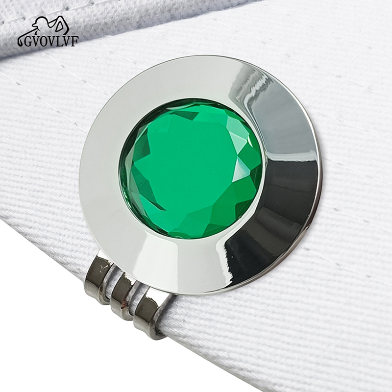 高尔夫球帽夹 金属大水钻直径32mm高尔夫马克球位标磁铁夹子一套