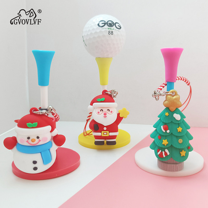 高尔夫球钉 83MM发球防丢失球座 圣诞老人 雪人 圣诞树礼物球TEE