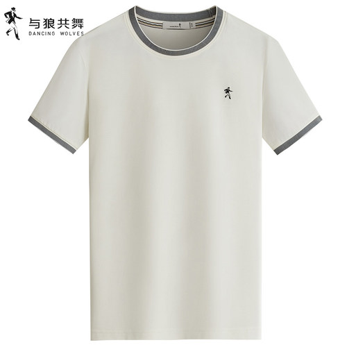 与狼共舞顺滑透气圆领短袖T恤