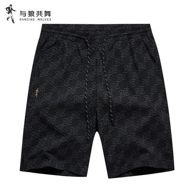 与狼共舞轻薄速干休闲短裤满印