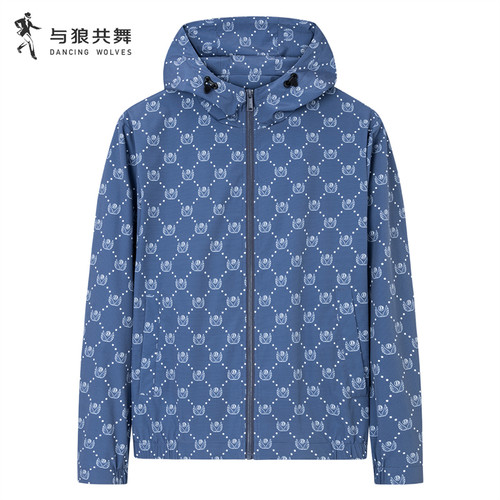 与狼共舞商场款连帽夹克印花修身