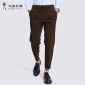 与狼共舞灯芯绒休闲九分裤 商场款 男2025秋冬易打理挺括锥形裤