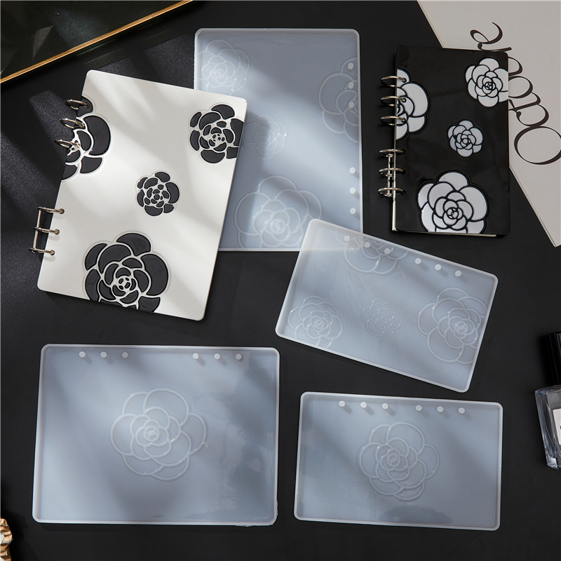 潮人坊 diy手工制作材料 水晶滴胶 新款山茶花加厚笔记本硅胶模具