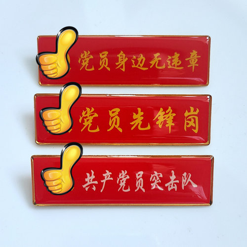 胸牌定制党员身边无违章胸牌党员先锋岗突击队徽章 2X7CM定制内容