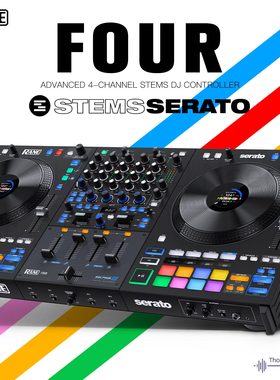 Rane莱恩 4Four 数码一体打碟机4路控制器大转盘Serato 3.0 现货