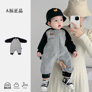 秋季新款休闲宝宝衣服薄款纯棉长袖春秋婴儿连体衣新生儿外出爬服