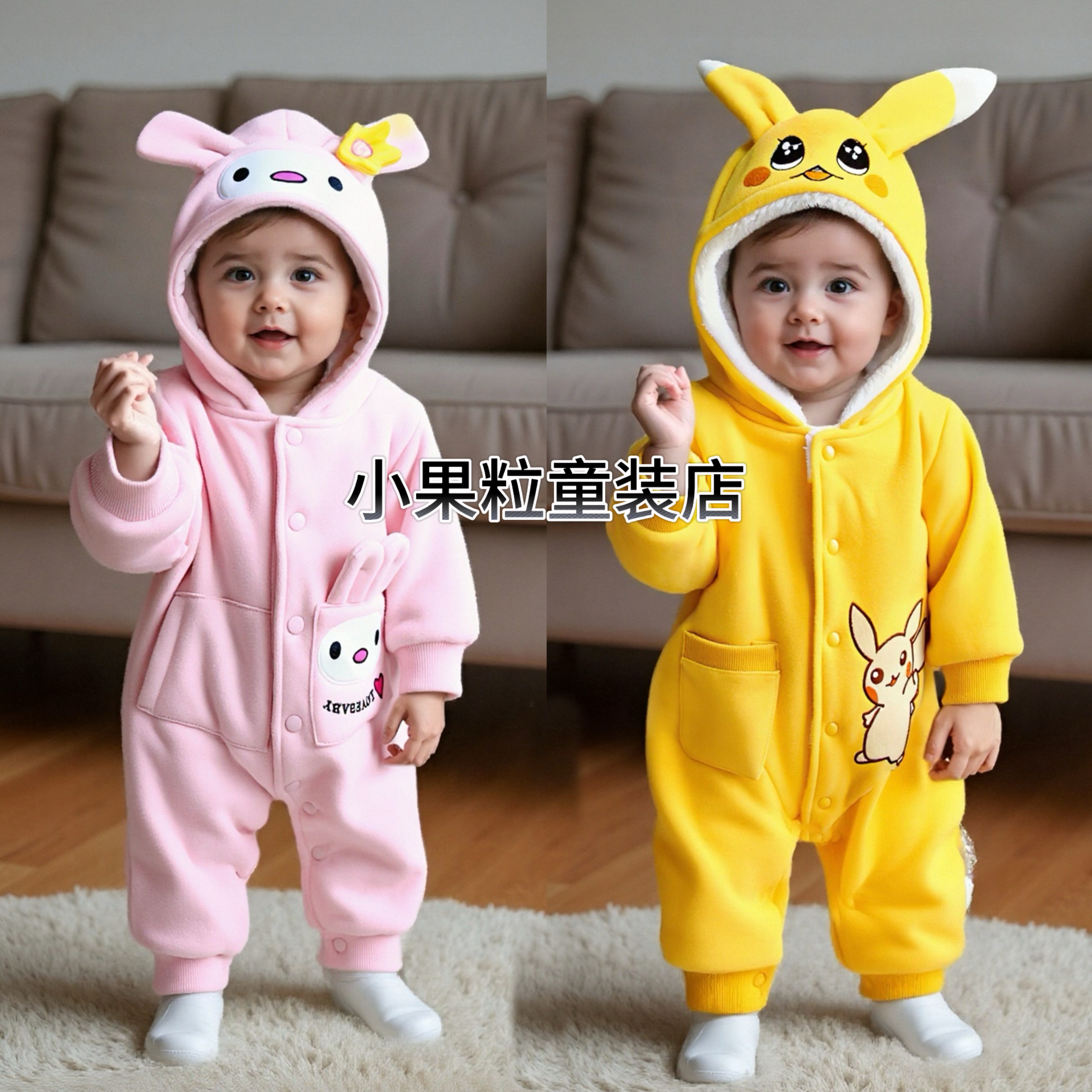 春秋款宝宝薄款外套男女宝宝保暖加绒冬季衣服纯棉厚款婴儿连体衣