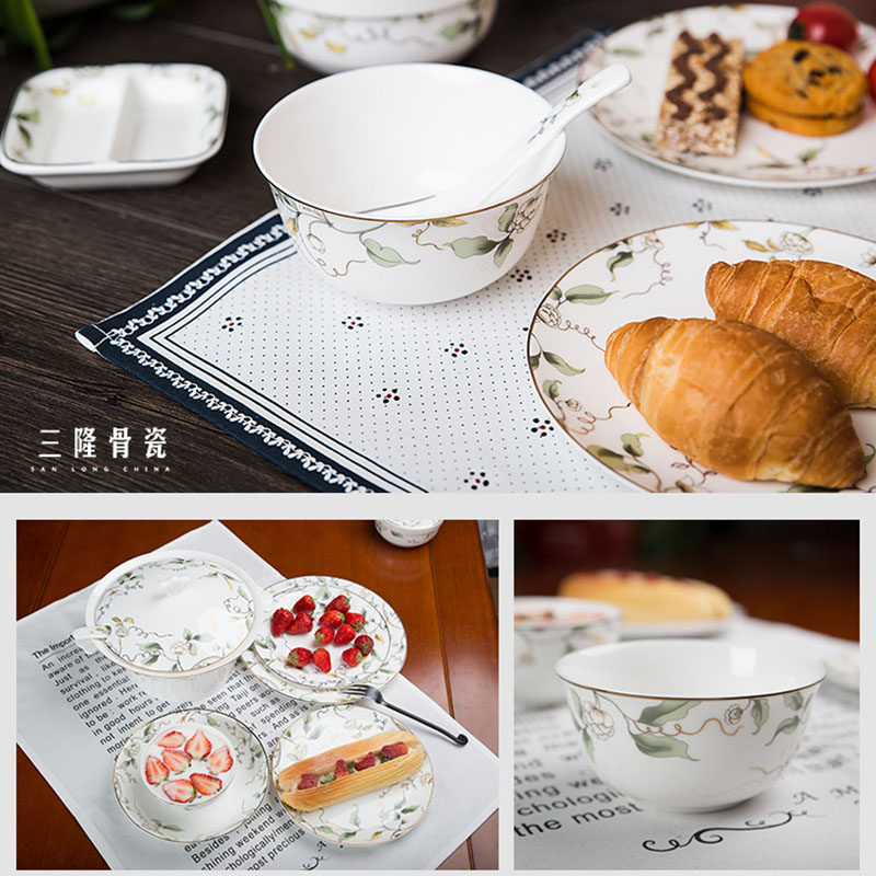 特价唐山骨瓷碗碟套装家用碗盘勺无暇一级品饭碗米饭碗汤碗可微波,餐饮具,碗,淘宝优惠券,粉丝福利购,淘宝优惠卷