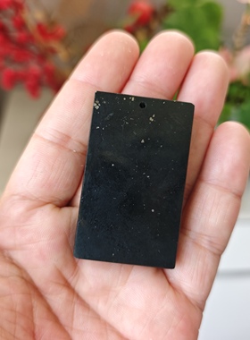 天然镶嵌和田玉黑青玉平安无事牌玉牌吊坠35牌星星点灯挂件H002