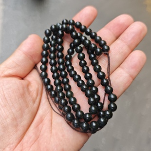天然和田玉黑青玉多圈手链卡6链子项链吊坠挂件毛衣链牌子包挂108