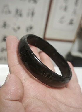 放漏天然和田玉山料手镯宽版轮胎镯妈妈镯超大圈口臂镯正品送礼盒