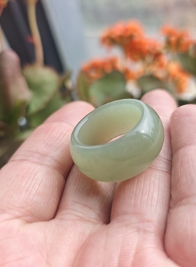 天然和田玉晴水玉戒圈指环圈口19mm宽13mm厚5mm正品一物一图A02