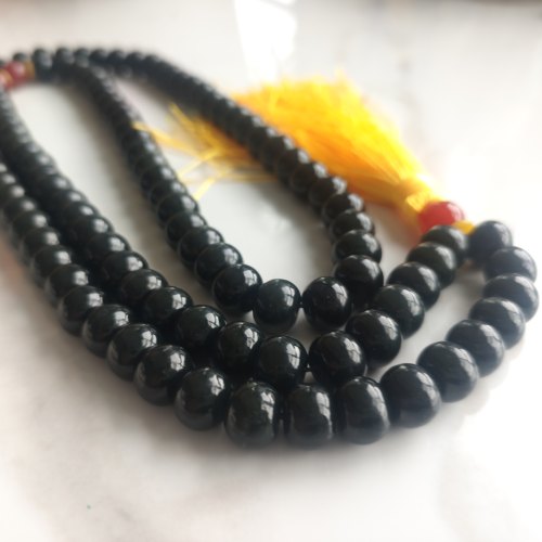天然和田玉黑青玉108颗佛珠念珠项链平安扣款玉润工精一物一图