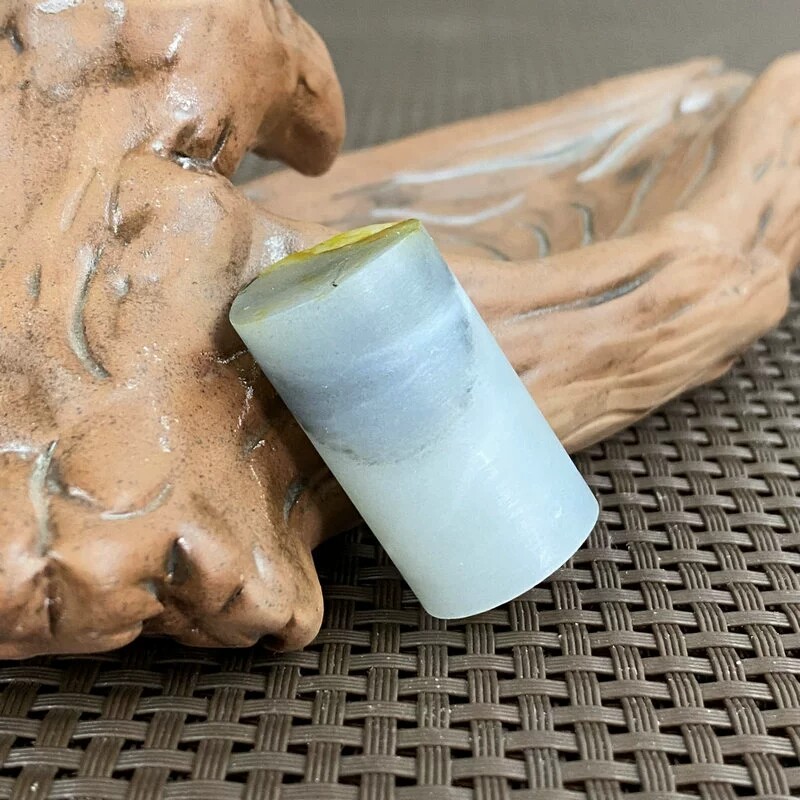 新疆和田玉青花圆柱籽料原石挂件印章玉石勒子珠子细润S25超划算