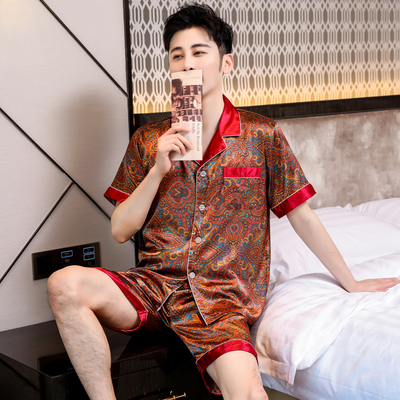 简约薄款裙舞丝帛男冰丝睡衣