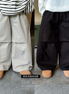 cookie kids 春秋款 中小童韩版纯色长裤休闲百搭打杆宽松休闲裤