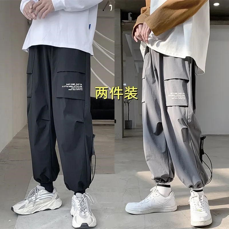 工装裤男潮牌宽松百搭ins风束脚裤秋季韩版潮流休闲阔腿哈伦裤子