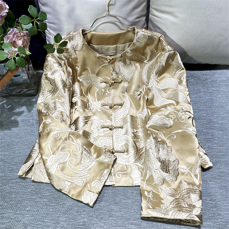 【荷塘集瑞】新中式国风重工刺绣醋酸面料高级感老钱风外套上衣,女装/女士精品,上衣,淘宝优惠券,粉丝福利购,淘宝优惠卷