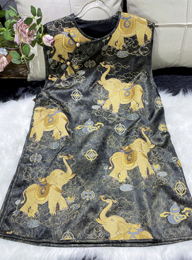 【吉象献瑞】新中式国风重工织金刺绣龟裂纹醋酸马甲无袖坎肩上衣