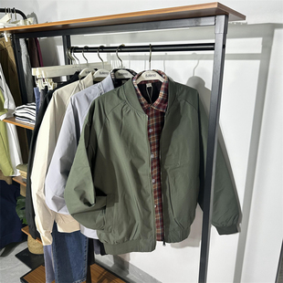 纯色百搭立领三防外套男棒球服 春秋季 班尼路美式 复古飞行夹克工装