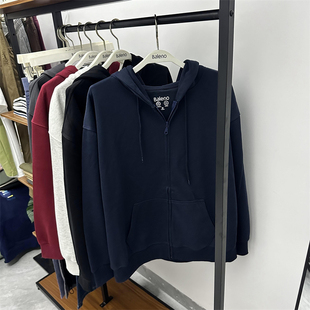 潮男装 舒适百搭帽衫 复古连帽卫衣外套宽松上衣时尚 班尼路美式