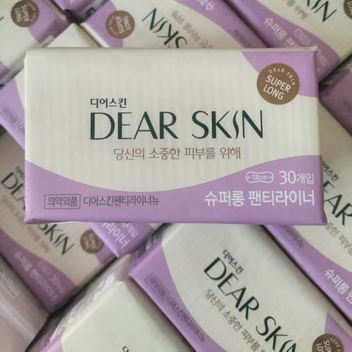 韩国进口可绿纳乐dearskin空气压花护垫18cm30片