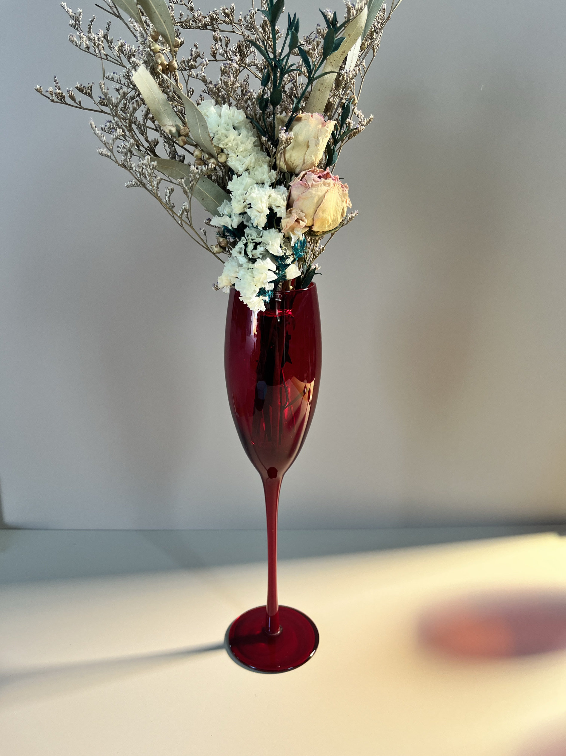 中古红色玻璃杯酒杯红酒香槟杯子高脚杯家用创意个性结婚礼物