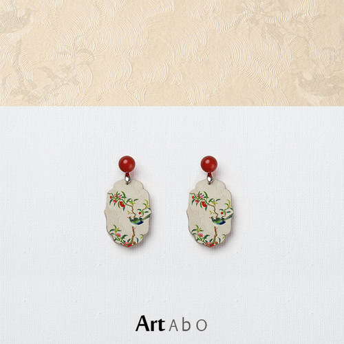 鸟立枝ArtAbO原创设计耳环玛瑙