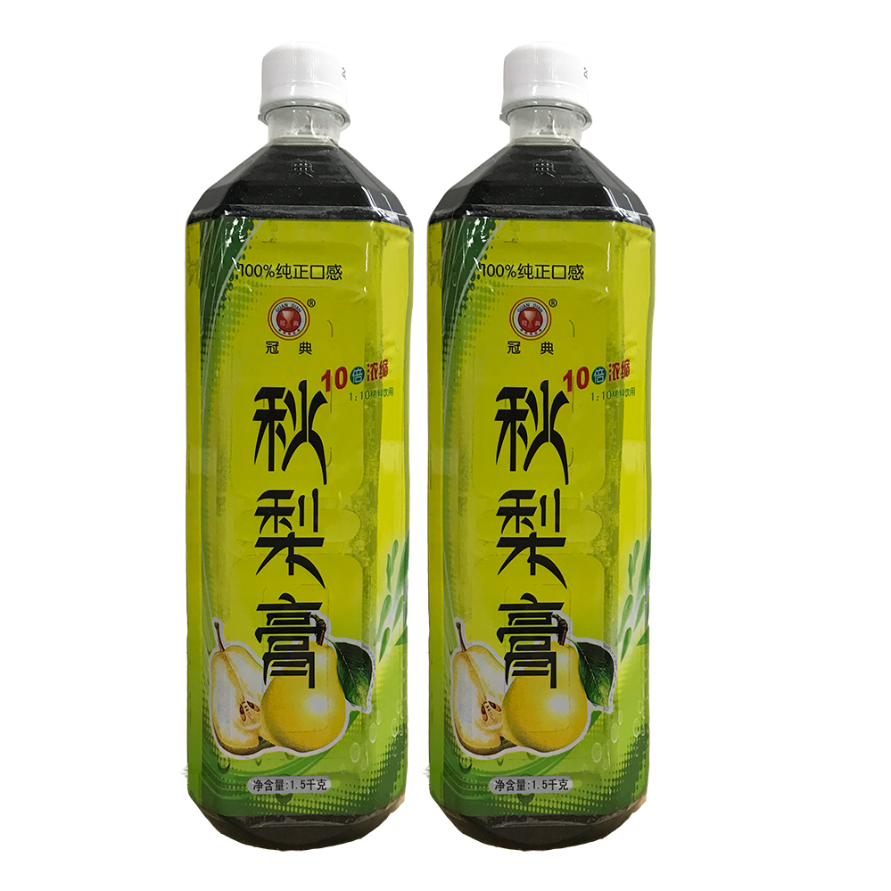 北京总代理 湖北特产 冠典秋梨膏 浓缩汁饮料1500g 大瓶装包邮