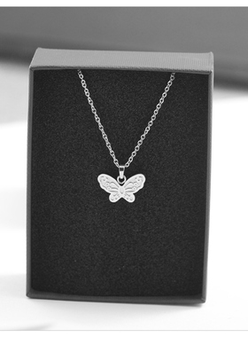 气质银色蝴蝶温柔项链女轻奢精致颈链简约新款爆款锁骨链仙女配饰