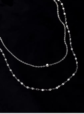 双层叠戴choker项链女款小众设计感高级锁骨链颈链气质项圈颈链潮