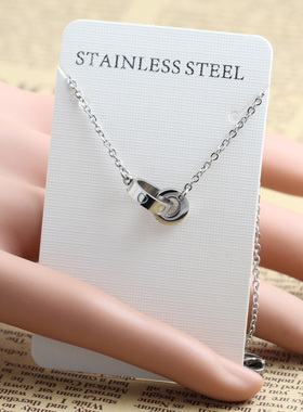 精致双环吊坠项链女2026新款轻奢锁骨链配饰高级感百搭轻奢颈链女