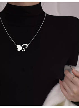 镂空蝴蝶项链女款2026新款爆款锁骨链轻奢小众高级设计感吊坠配饰