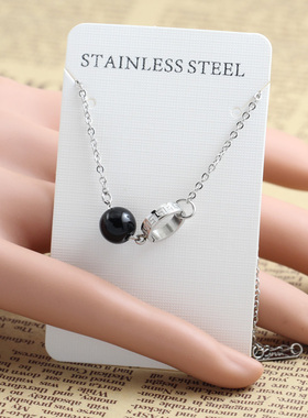 黑珍珠圆环项链女轻奢小众高级设计感锁骨链颈链2026新款毛衣链潮