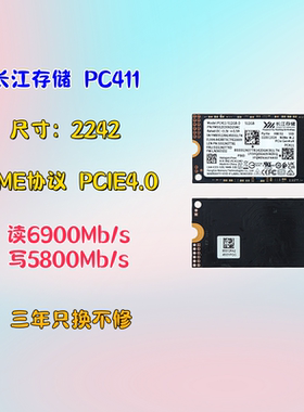 长江存储PC411固态硬盘2242接口NVME协议PCIe4.0三年只换不修