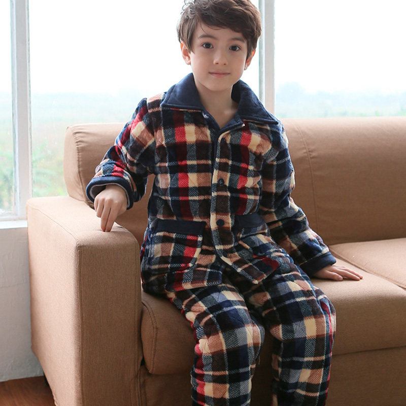 睡衣男童加厚款秋冬季珊瑚绒三层夹棉中大童儿童法兰绒家居服保暖,童装/婴儿装/亲子装,家居服套装,淘宝优惠券,粉丝福利购,淘宝优惠卷