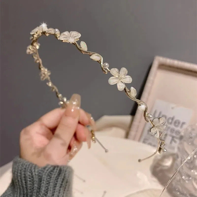 珍珠高级感轻奢发箍女森系超仙复古百搭日常外戴细头箍高颅顶发饰