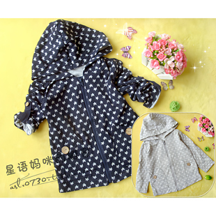 外贸原单日单婴儿童装衣服长袖两用袖双层开衫带帽外套1-2岁2040