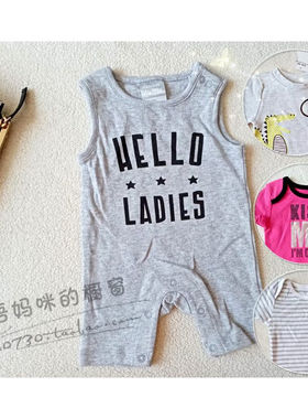 特外单可爱哈衣夏季短袖婴儿服连体衣宝宝衣服三角哈衣0-2岁2337W
