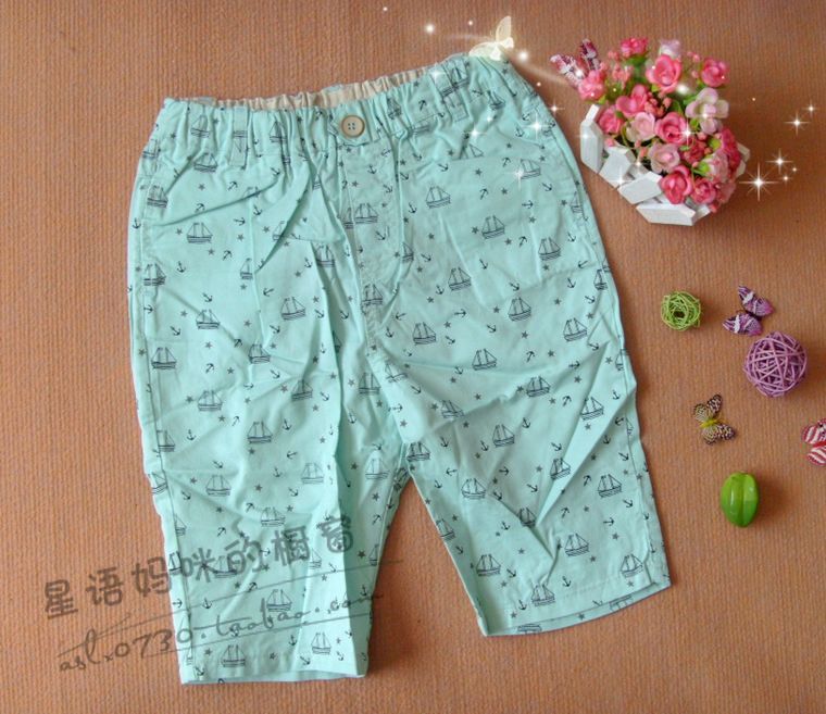 夏季纯棉男童休闲中裤
