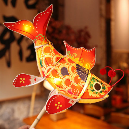 非遗手工布艺鱼灯成品